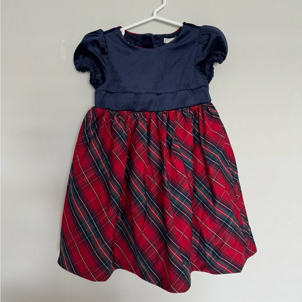 Plaid Red and Blue Kids Holiday Dress